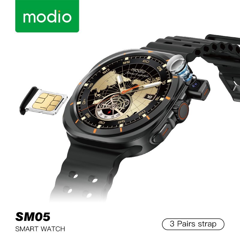 ABUIABACGAAgms-nwwYoxozf5AYwoAY4oAY-1.jpg Modio SM05 – Smartwatch avec SIM, Appel HD & Camera – Image 1